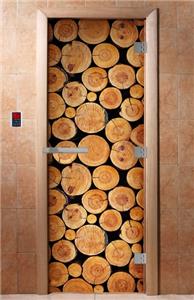 Дверь для сауны DoorWood (Дорвуд) 70x190 Эталон Фотопечать A043 левая
