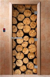 Дверь для сауны DoorWood (Дорвуд) 70x190 Эталон Фотопечать A046 правая