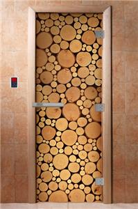 Дверь для сауны DoorWood (Дорвуд) 70x190 Эталон Фотопечать A048 левая