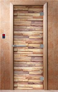 Дверь для сауны DoorWood (Дорвуд) 70x190 Эталон Фотопечать A053 правая