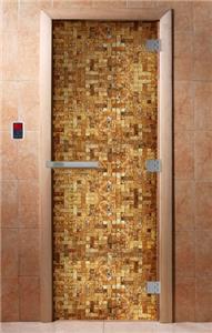 Дверь для сауны DoorWood (Дорвуд) 70x190 Эталон Фотопечать A054 правая