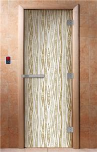 Дверь для сауны DoorWood (Дорвуд) 70x190 Эталон Фотопечать A055 правая
