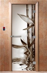 Дверь для сауны DoorWood (Дорвуд) 70x190 Эталон Фотопечать A057 правая