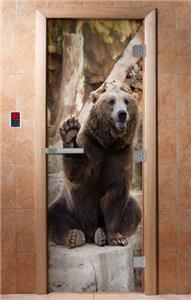 Дверь для сауны DoorWood (Дорвуд) 70x190 Эталон Фотопечать A061 правая