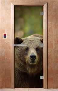 Дверь для сауны DoorWood (Дорвуд) 70x190 Эталон Фотопечать A065 правая