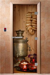 Дверь для сауны DoorWood (Дорвуд) 70x190 Эталон Фотопечать A076 левая