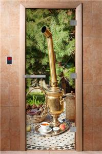 Дверь для сауны DoorWood (Дорвуд) 70x190 Эталон Фотопечать A078 правая