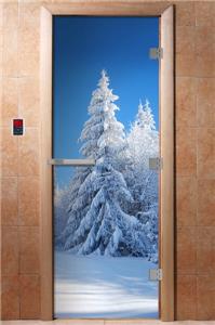 Дверь для сауны DoorWood (Дорвуд) 70x190 Эталон Фотопечать A079 правая