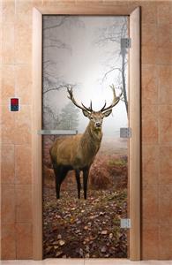 Дверь для сауны DoorWood (Дорвуд) 70x190 Эталон Фотопечать A080 правая