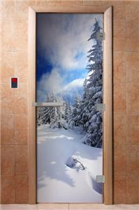 Дверь для сауны DoorWood (Дорвуд) 70x190 Эталон Фотопечать A081 правая