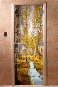 Дверь для сауны DoorWood (Дорвуд) 70x190 Эталон Фотопечать A082 правая