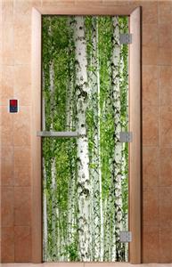 Дверь для сауны DoorWood (Дорвуд) 70x190 Эталон Фотопечать A084 правая