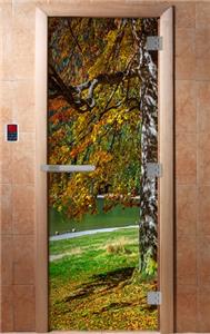 Дверь для сауны DoorWood (Дорвуд) 70x190 Эталон Фотопечать A089 левая