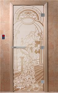 Дверь для сауны DoorWood (Дорвуд) 70x190 Эталон Жар птица (сатин) правая