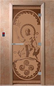 Дверь для сауны DoorWood (Дорвуд) 70x190 Эталон Посейдон (бронза матовая) правая