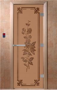 Дверь для сауны DoorWood (Дорвуд) 70x190 Эталон Розы (бронза матовая) правая