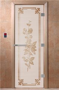 Дверь для сауны DoorWood (Дорвуд) 70x190 Эталон Розы (сатин) правая
