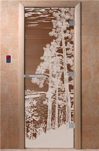 Дверь для сауны DoorWood (Дорвуд) 80x200 Эталон Рассвет (бронза) правая