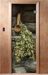 Дверь для сауны DoorWood (Дорвуд) 70x190 Эталон Фотопечать A003 левая