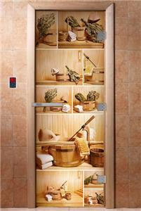 Дверь для сауны DoorWood (Дорвуд) 70x190 Эталон Фотопечать A005 правая