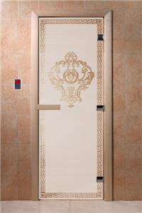 Дверь для сауны DoorWood (Дорвуд) 80x210 Основная серия Версаче (сатин), правая