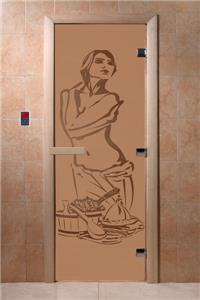 Дверь для сауны DoorWood (Дорвуд) 70x210 Основная серия Искушение (сатин), левая
