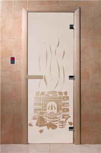 Дверь для сауны DoorWood (Дорвуд) 70x210 Основная серия Банька (сатин), правая