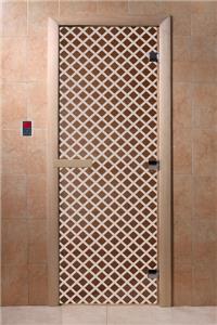 Дверь для сауны DoorWood (Дорвуд) 80x210 Основная серия Мираж (бронза), правая