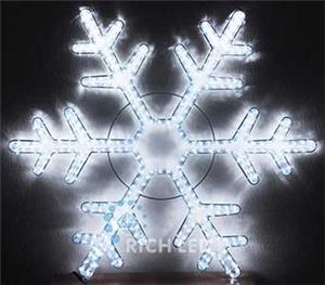 Световая фигура уличная Rich Led Снежинка, белый, пост. свечение, RL-SFDL100-W