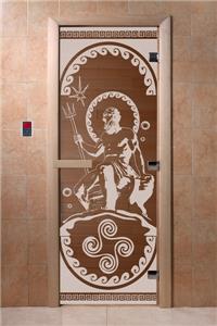 Дверь для сауны DoorWood (Дорвуд) 90x200 Основная серия Посейдон (бронза), левая