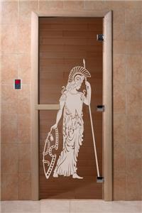 Дверь для сауны DoorWood (Дорвуд) 90x210 Основная серия Рим (бронза), правая