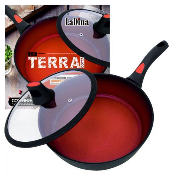 Сотейник d26см 2.8л 52026 Terracotta съемная ручка, стеклянная крышка (6)
