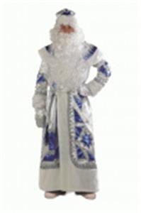 161-1 Карнавальный костюм Дед Мороз серебряно-синий (д/взр) р.54-56 с маскарадными принадлежн, РОССИЯ, код 62803030035, штрихкод 469046401205, артикул