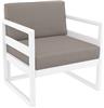 Стул (кресло) Siesta Contract Mykonos, с подушками, цвет белый/светло-коричневый