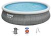 Надувной бассейн Bestway круглый 457x107 см, (фильтр, лестница) арт. 57372
