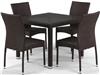 Комплект обеденной мебели Афина 4+1 T257A/YC379A-W53 Brown 4Pcs, иск.ротанг