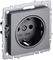 IEK BRITE Розетка с/з 16А сталь, КИТАЙ, код 05401290060, штрихкод 461008420734, артикул BR-R11-16-K46