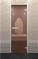 Дверь для турецкой бани DoorWood (Дорвуд) 80x200 Хамам Лайт Бронза (Z-образный профиль)
