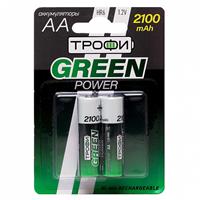Аккумулятор AA Трофи HR6 (2-BL) Ni-MH 2100 mAh (20/240) (green) 211744