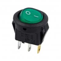 Выключатель-клавиша Mini 250V 3А (3с) ON-OFF зеленый с подсв Rexant 36-2533, КИТАЙ, код 05803070043, штрихкод , артикул 36-2533
