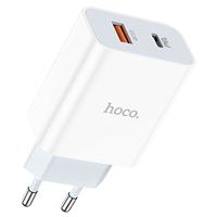 Адаптер Сетевой Hoco C97A PD QC3.0 USB/Type-C 3A/18W (white) 207578