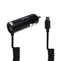 Зарядное устройство автомобильное с кабелем budi M8J186M USB/micro USB/5V/2.4A (black) 70557