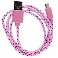 Кабель USB - micro USB Glossar Cord 100см 1,5A (pink) 33932