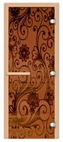 Дверь для сауны FireWay 70х190 Гжель бронза матовая 8 мм