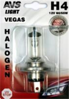 Галогенная лампа AVS Vegas в блистере H4.12V.60/55W.1шт., КИТАЙ, код 07808070000, штрихкод 462710378482, артикул A78482S