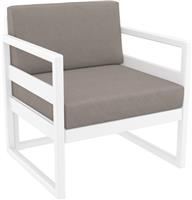 Стул (кресло) Siesta Contract Mykonos, с подушками, цвет белый/светло-коричневый