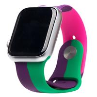 Ремешок ApW Apple Watch 38/40/41мм силикон на кнопке (008) (multicolor) 129922