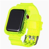 Ремешок ApW21 Apple Watch 38/40/41мм прозрачный силикон на пряжке+кейс (yellow) 123203