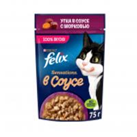 Корм 75г  FELIX SENSATIONS Соус Утка/морковь139104, Россия, код 30605090025, штрихкод 844529014912, артикул 139104