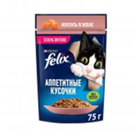 Корм 75г  FELIX Аппетитные кусочки Лосось 139064, Россия, код 30605090011, штрихкод 844529014011, артикул 139064